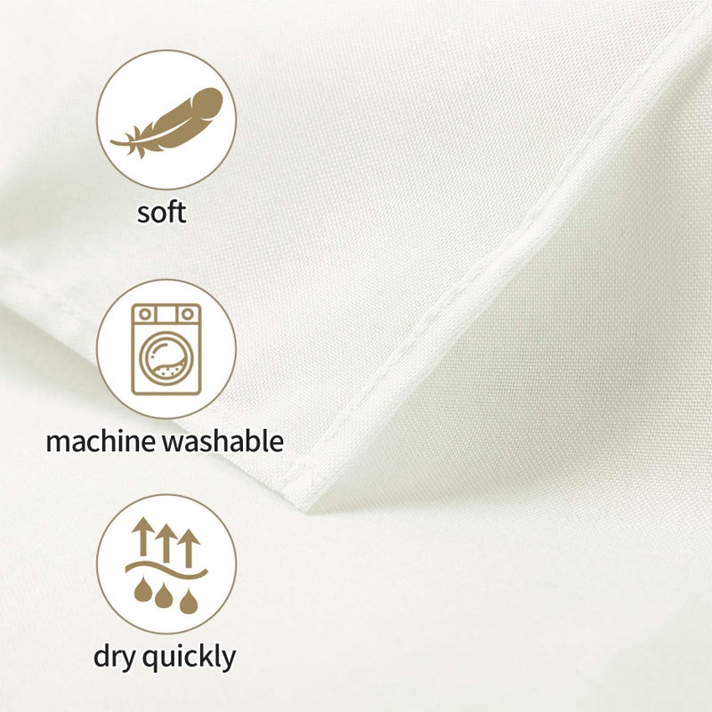 Ascoza 2pack 60x120 Inch Ivory Rectangular Tablecloth 6 Feet Table Cloth in Polyester Fabric for Wedding/Banquet/Restaurant/Parties - Image 2